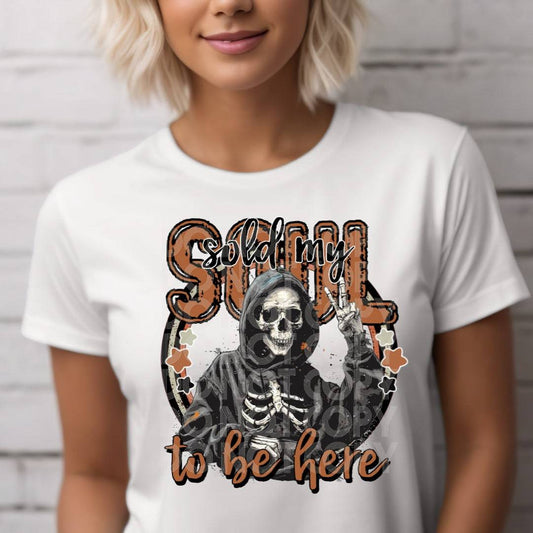 Sold My Soul #1907 - Ready to Press DTF Transfer Full Color - Pro Blanks