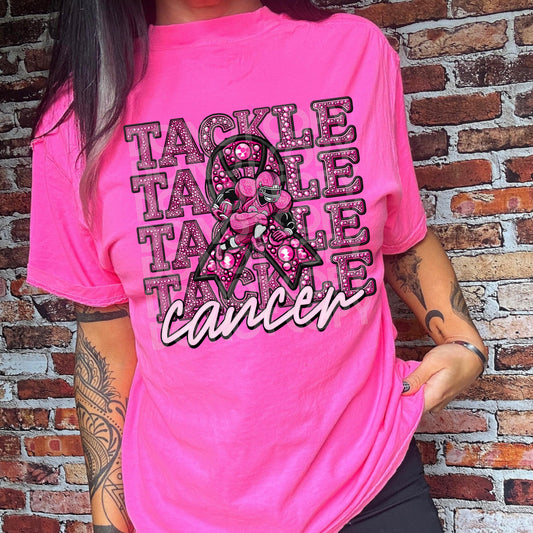 Tackle Cancer #3836 - Ready to Press DTF Transfer Full Color - Pro Blanks