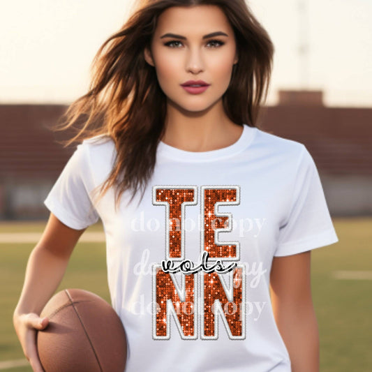 Tenn Vols Sequins - Ready to Press DTF Transfer Full Color - Pro Blanks