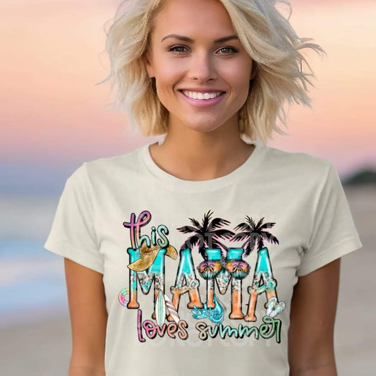 This Mama Loves Summer #1927 - Ready to Press DTF Transfer Full Color - Pro Blanks