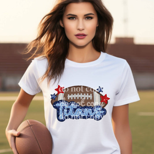 Titans Sequins & Embroidered - Ready to Press DTF Transfer Full Color - Pro Blanks
