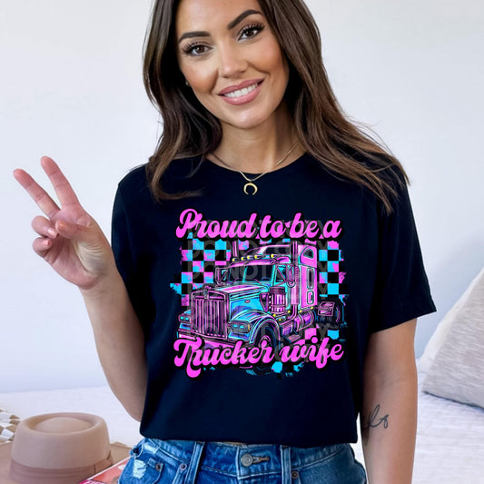 Trucker Wife #4080 - Ready to Press DTF Transfer Full Color - Pro Blanks