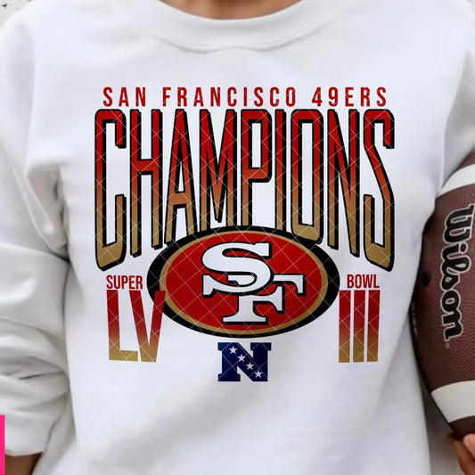49ers SB Champs #1596  - Ready to Press DTF Transfer Full Color