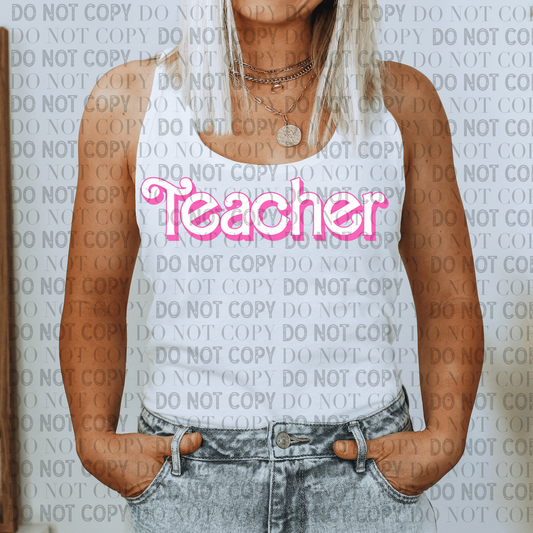 Barbie Teacher- Ready to Press DTF Transfer Full Color