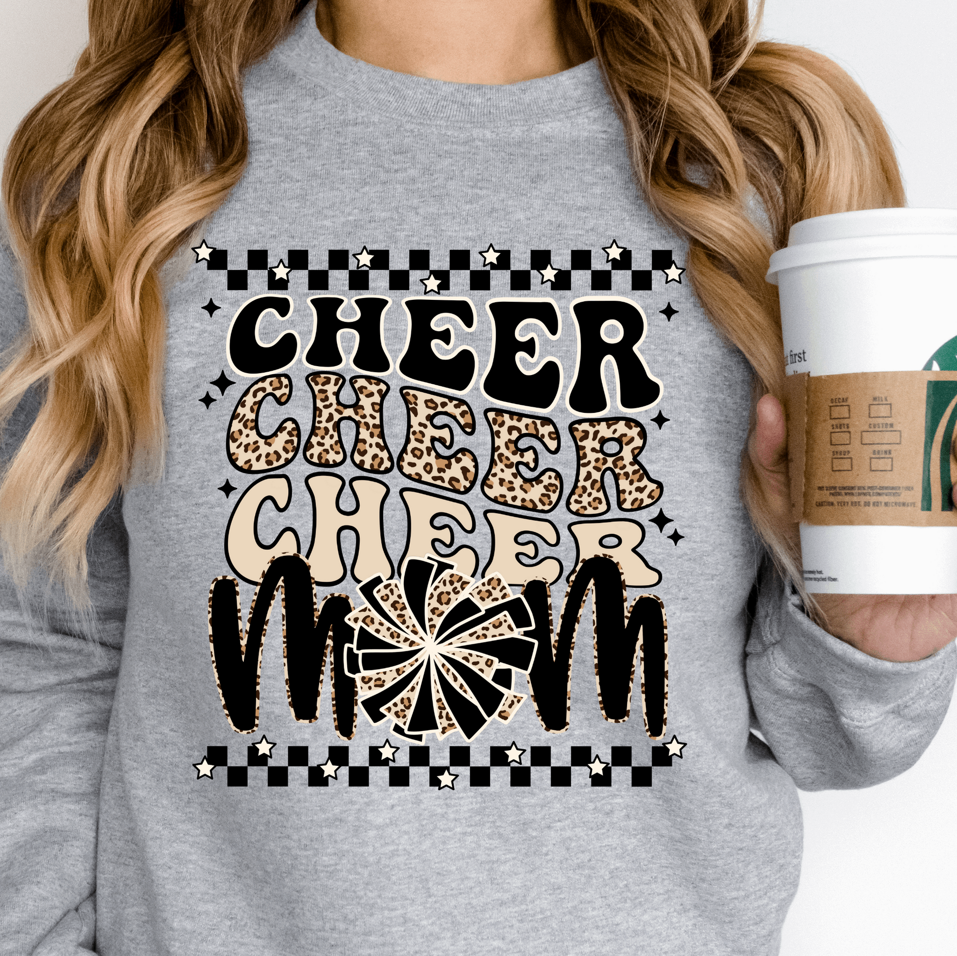 Cheer Cheer Cheer Mom- Ready to Press DTF Transfer Full Color