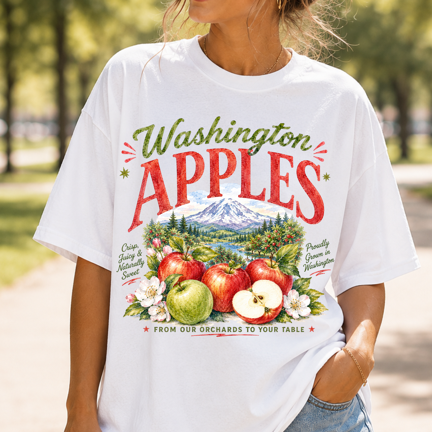 Washington Apples #6996 - Ready to Press DTF Transfer Full Color