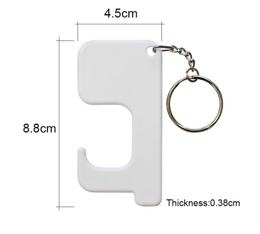 Sublimation Ready Door Grabber Germ Keychain - READY to SHIP
