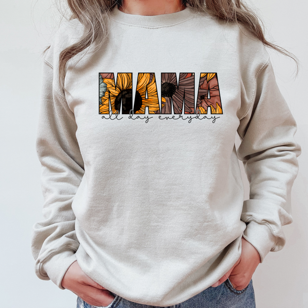 Mama All Day Everyday - Ready to Press DTF Transfer Full Color