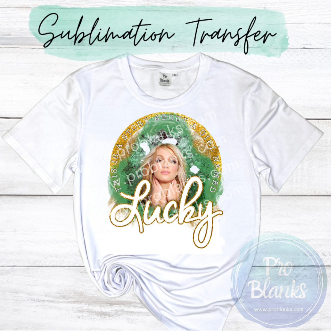 Britney Lucky Smiley - Sublimation Transfer Ready to Press