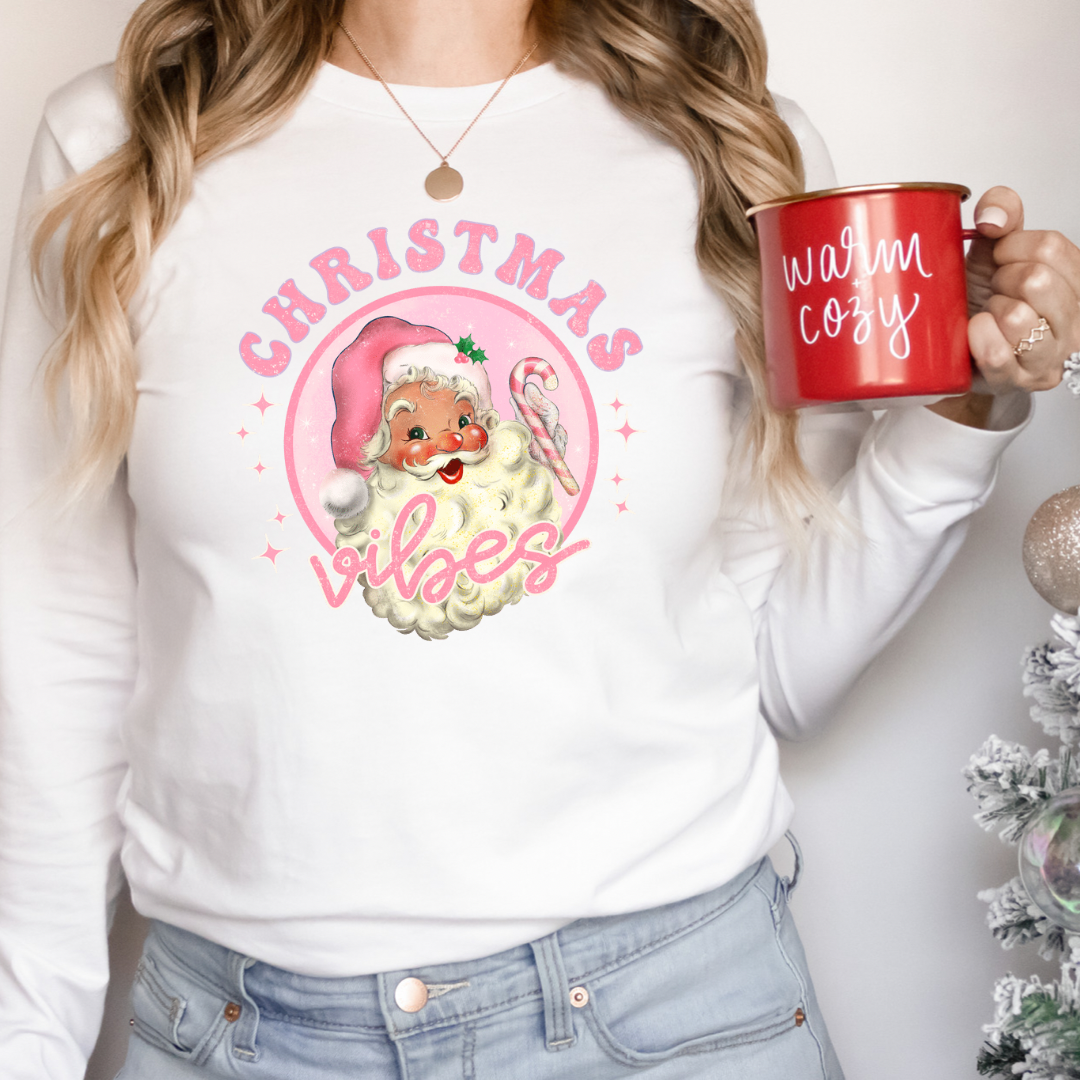 Pink Christmas Vibes - Ready to Press DTF Transfer Full Color