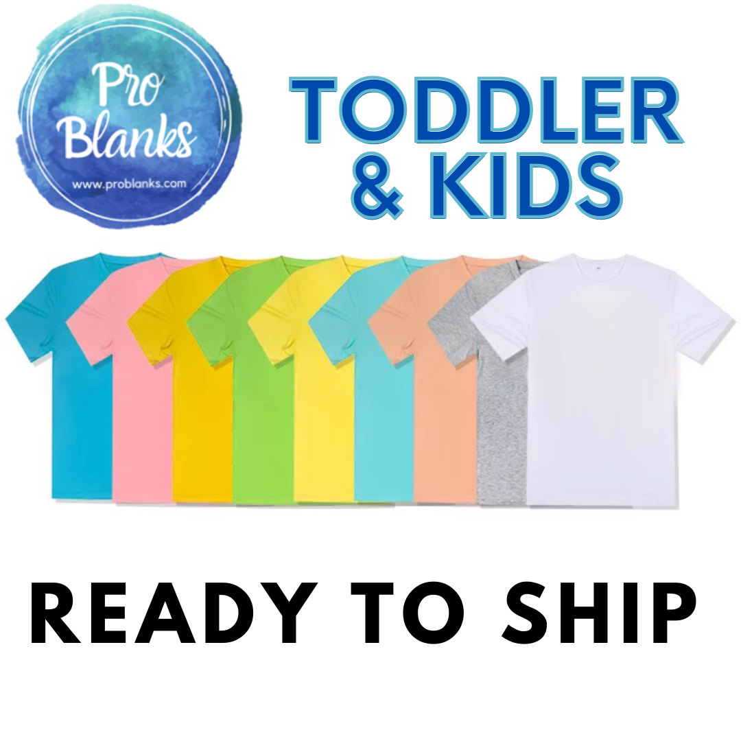 RTS - TODDLER/KIDS 100% Polyester Crew Neck T-shirt with Soft Cotton Feel