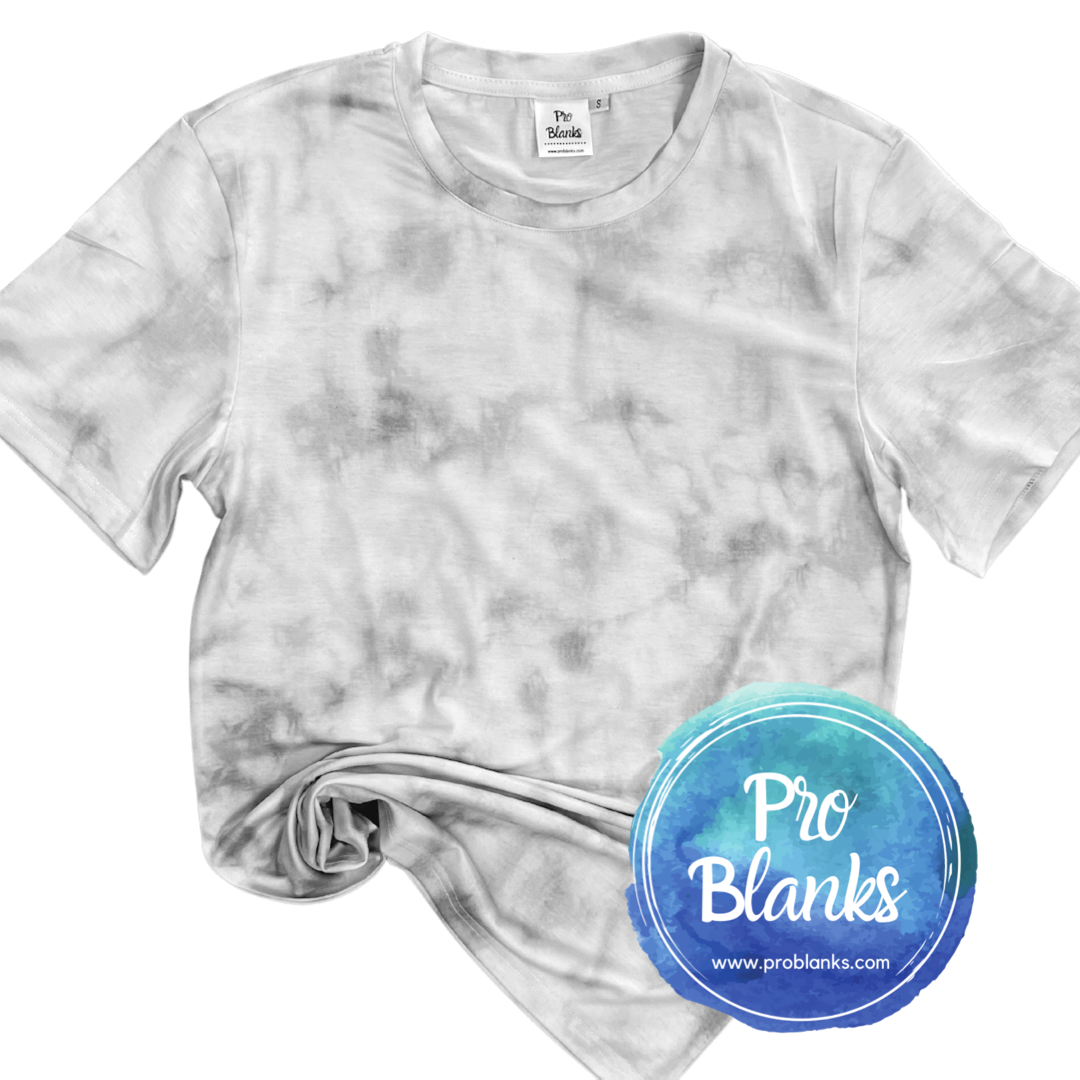 RTS - ADULT - MARBLE- Faux Bleached 100% Polyester T-shirts - Pro Blanks